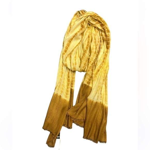 Sacred Threads Accessories - Elegant Yellow and Brown Scarf.  BL/RD14.   225096